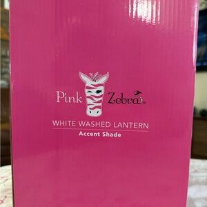 Pink Zebra White Washed Lantern